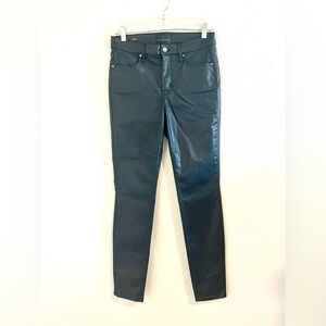 Black Coated Skinny Pants High Rise